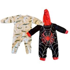 Baby Boy 2-Piece Romper Bundle – Spider-Man Costume & Carter’s Alligator 6-9M